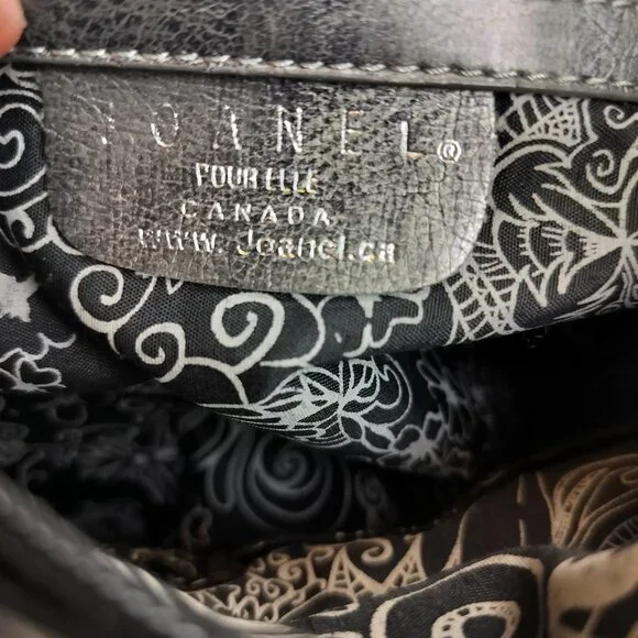 Joanel Black Leather Hobo Shoulder Bag with Studded Hardware – Canadian Design - Picture 3 of 14